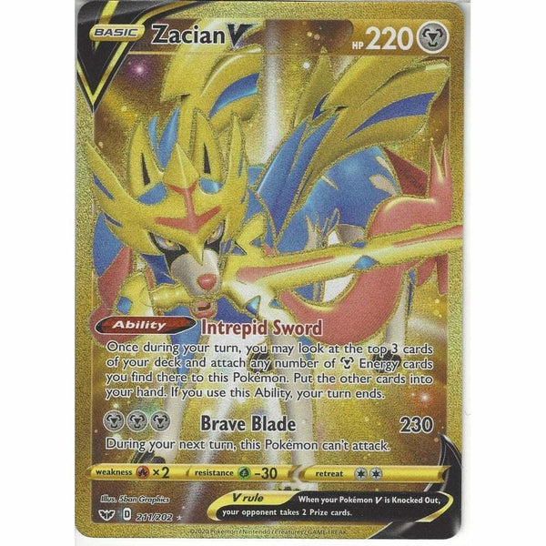 211/202 Zacian V | Secret Rare Card | Sword &amp;amp; Shield (Base Set) - Recaptured LTD