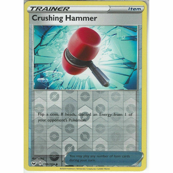 159/202 Crushing Hammer | Uncommon Reverse Holo Pokemon Sword &amp;amp; Shield Base Set - Recaptured LTD
