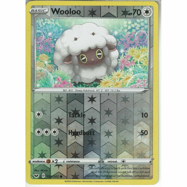 153/202 Wooloo | Common Reverse Holo Card Pokemon TCG Sword &amp;amp; Shield (Base Set) - Recaptured LTD