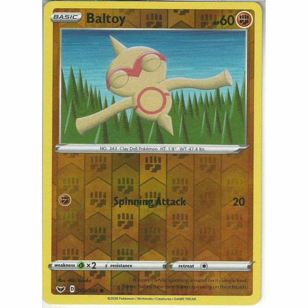 102/202 Baltoy | Common Reverse Holo Card Pokemon TCG Sword &amp;amp; Shield Base Set - Recaptured LTD