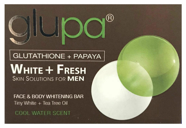 Glupa Glutathione &amp;amp; Papaya White &amp;amp; Fresh Skin Lightening Soap for Men 100g - Recaptured LTD