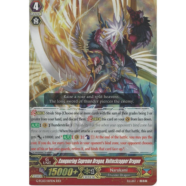 Cardfight Vanguard CONQUERING SUPREME DRAGON, VOLTECHZAPPER DRAGON - G-FC03/017EN RRR