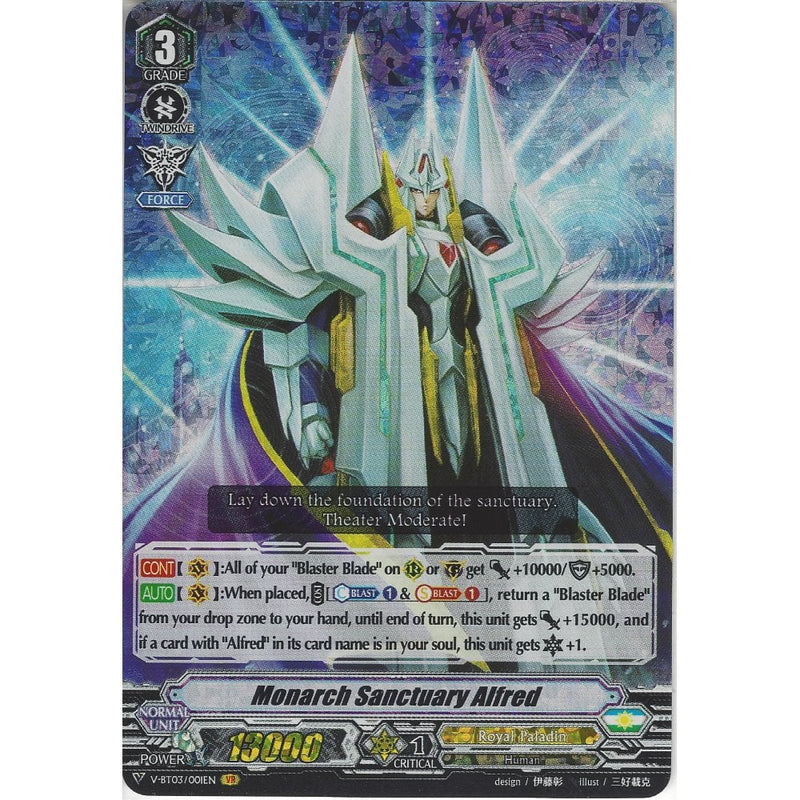 Monarch Sanctuary Alfred - V-BT03/001EN VR - Vanguard Rare Card - Recaptured LTD Monarch Sanctuary Alfred - V-BT03/001EN VR - Vanguard Rare Card - Recaptured LTD