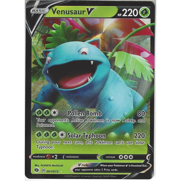 Pokemon Trading Card Game 001/073 Venusaur V | Rare Holo V Card | SWSH3.5 Champion&#039;s Path