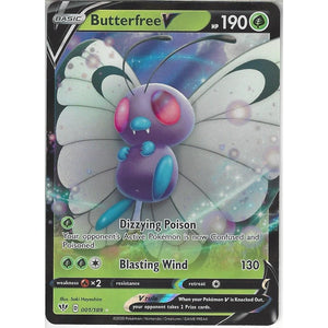 001/189 Butterfree V | Rare Holo V Card | SWSH-03 Darkness Ablaze