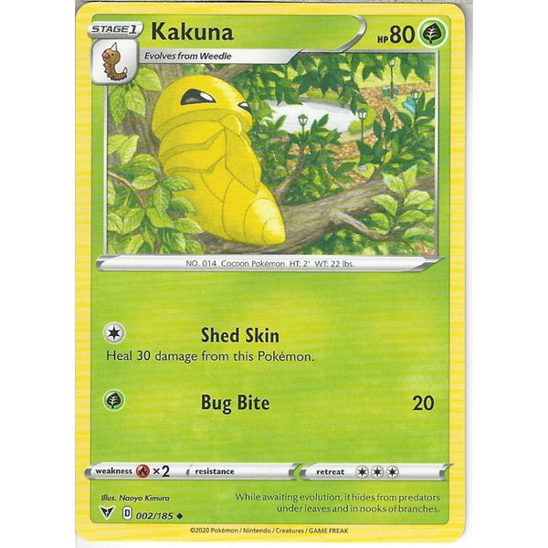 Pokemon Trading Card Game 002/185 Kakuna | Uncommon Card | SWSH-04 Vivid Voltage