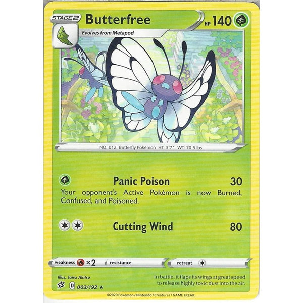 Pokemon Trading Card Game 003/192 Butterfree | Rare Card | Sword &amp; Shield Rebel Clash