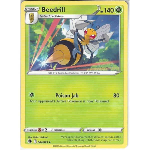 Pokemon Trading Card Game 004/073 Beedrill | Uncommon Card | SWSH3.5 Champion&#039;s Path