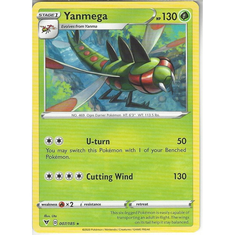 Pokemon Trading Card Game 007/185 Yanmega | Rare Card | SWSH-04 Vivid Voltage