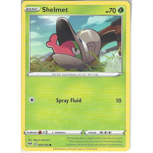 Pokemon Trading Card Game 009/189 Shelmet | Common Card | SWSH-03 Darkness Ablaze