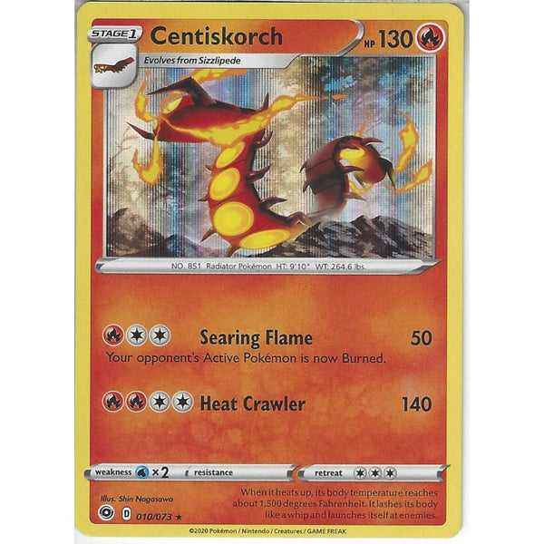 Pokemon Trading Card Game 010/073 Centiskorch | Rare Holo Card | SWSH3.5 Champion&#039;s Path