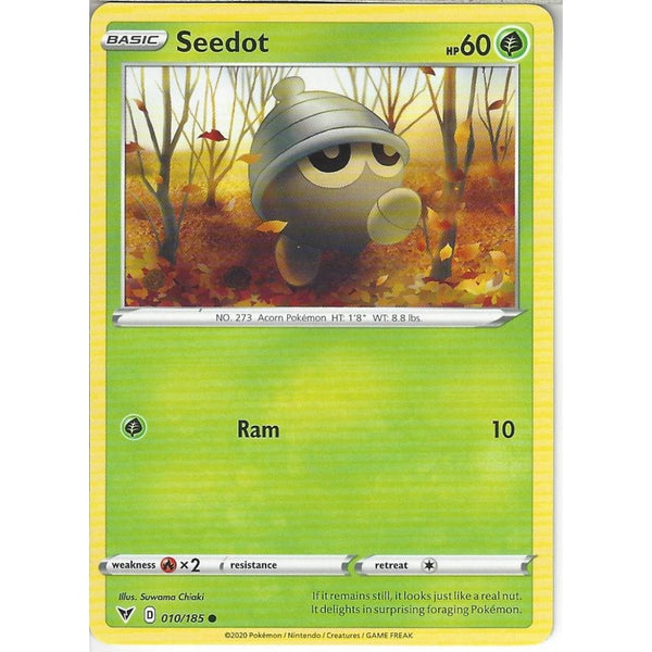 Pokemon Trading Card Game 010/185 Seedot | Common Card | SWSH-04 Vivid Voltage