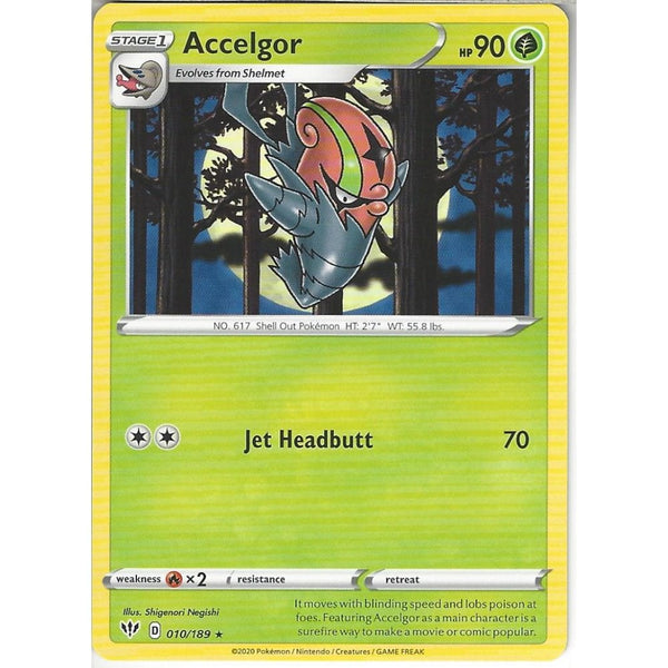 Pokemon Trading Card Game 010/189 Accelgor | Rare Card | SWSH-03 Darkness Ablaze