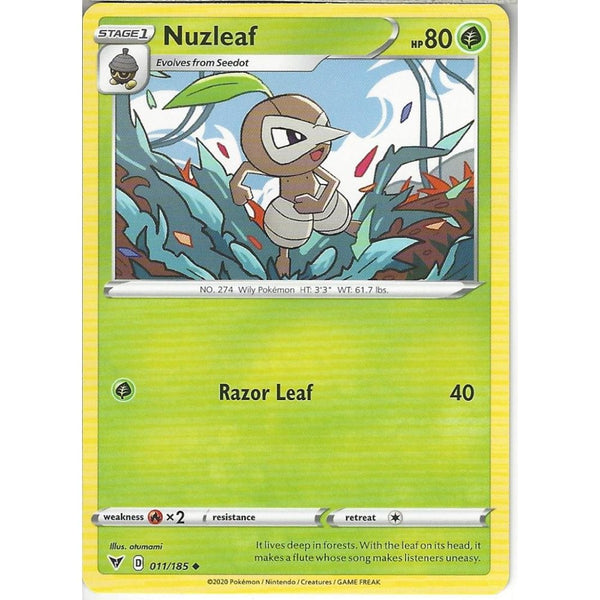 Pokemon Trading Card Game 011/185 Nuzleaf | Uncommon Card | SWSH-04 Vivid Voltage