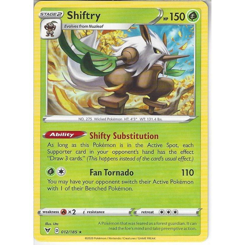 Pokemon Trading Card Game 012/185 Shiftry | Rare Card | SWSH-04 Vivid Voltage
