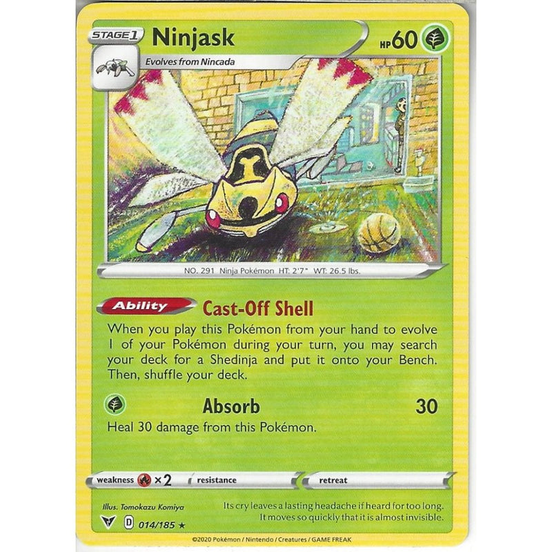 Pokemon Trading Card Game 014/185 Ninjask | Rare Card | SWSH-04 Vivid Voltage