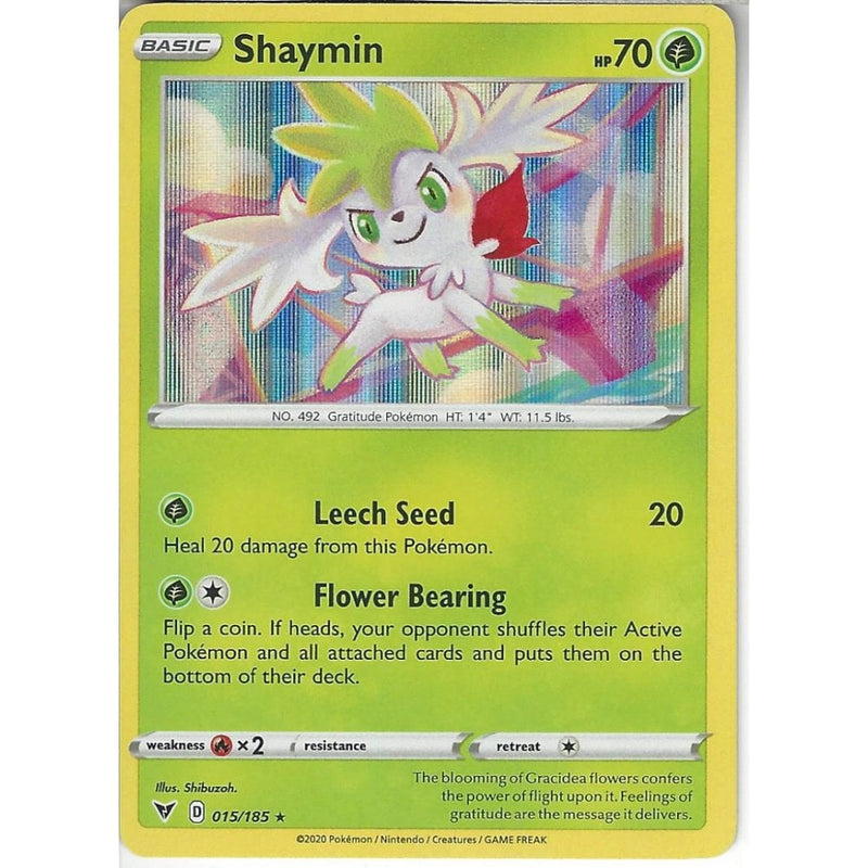 Pokemon Trading Card Game 015/185 Shaymin | Rare Holo Card | SWSH-04 Vivid Voltage