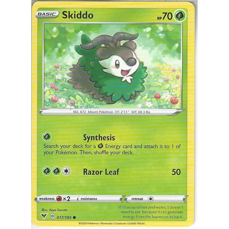 Pokemon Trading Card Game 017/185 Skiddo | Common Card | SWSH-04 Vivid Voltage