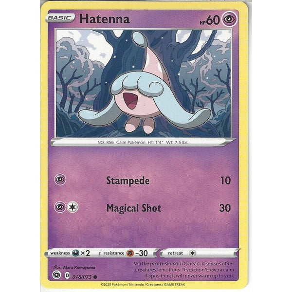 Pokemon Trading Card Game 018/073 Hatenna | Common Card | SWSH3.5 Champion&#039;s Path