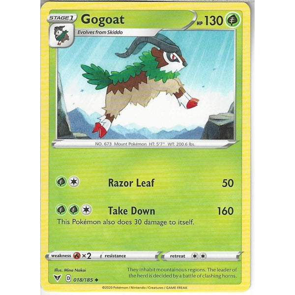 Pokemon Trading Card Game 018/185 Gogoat | Uncommon Card | SWSH-04 Vivid Voltage