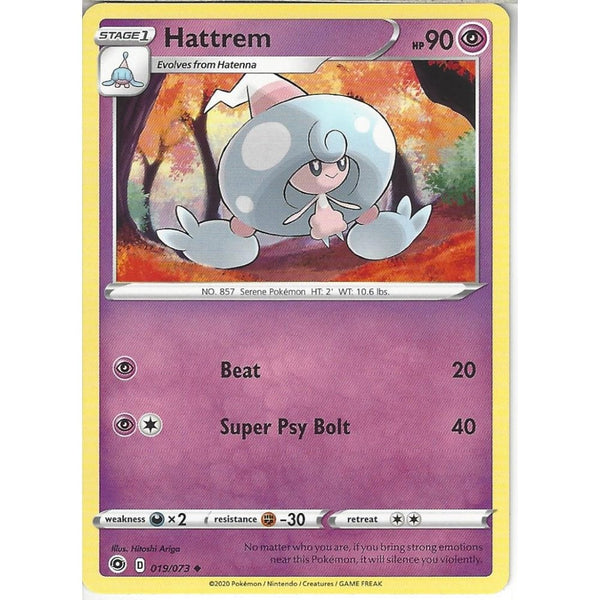 Pokemon Trading Card Game 019/073 Hattrem | Uncommon Card | SWSH3.5 Champion's Path
