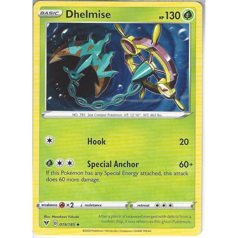 Pokemon Trading Card Game 019/185 Dhelmise | Uncommon Card | SWSH-04 Vivid Voltage
