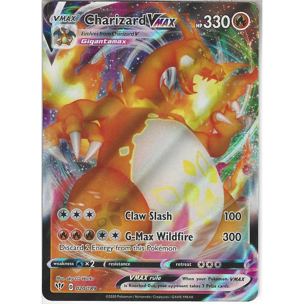 Pokemon Trading Card Game 020/189 Charizard VMAX | Rare Ultra Card | SWSH-03 Darkness Ablaze