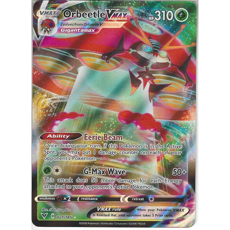 021/185 Orbeetle VMAX | Rare Ultra Card | SWSH-04 Vivid Voltage - Recaptured LTD 021/185 Orbeetle VMAX | Rare Ultra Card | SWSH-04 Vivid Voltage - Recaptured LTD
