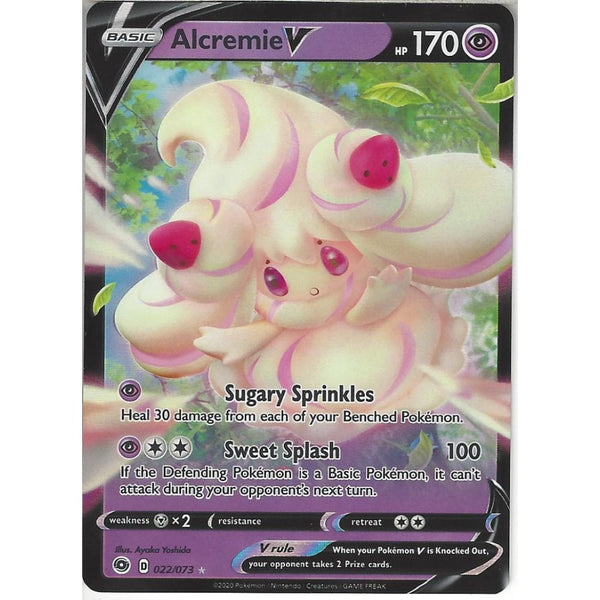 Pokemon Trading Card Game 022/073 Alcremie V | Rare Holo V Card | SWSH3.5 Champion&#039;s Path