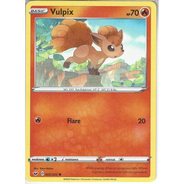 Pokemon Trading Card Game 022/202 Vulpix | Common Card | Sword &amp; Shield (Base Set)