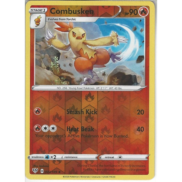 Pokemon Trading Card Game 023/189 Combusken | Uncommon Reverse Holo Card | SWSH-03 Darkness Ablaze