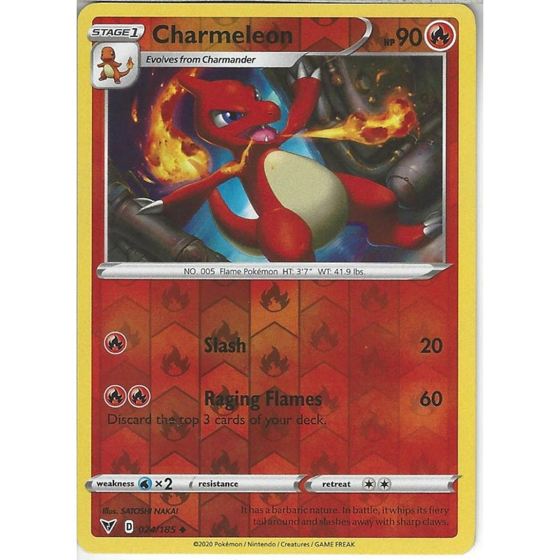 Pokemon Trading Card Game 024/185 Charmeleon | Uncommon Reverse Holo Card | SWSH-04 Vivid Voltage