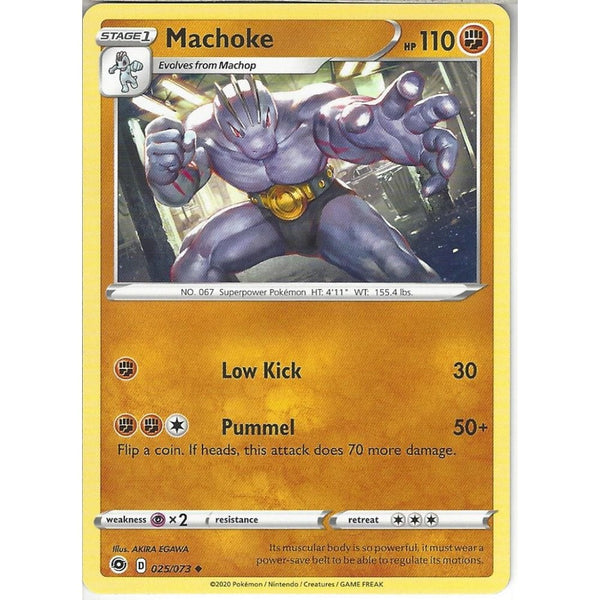 Pokemon Trading Card Game 025/073 Machoke | Uncommon Card | SWSH3.5 Champion's Path