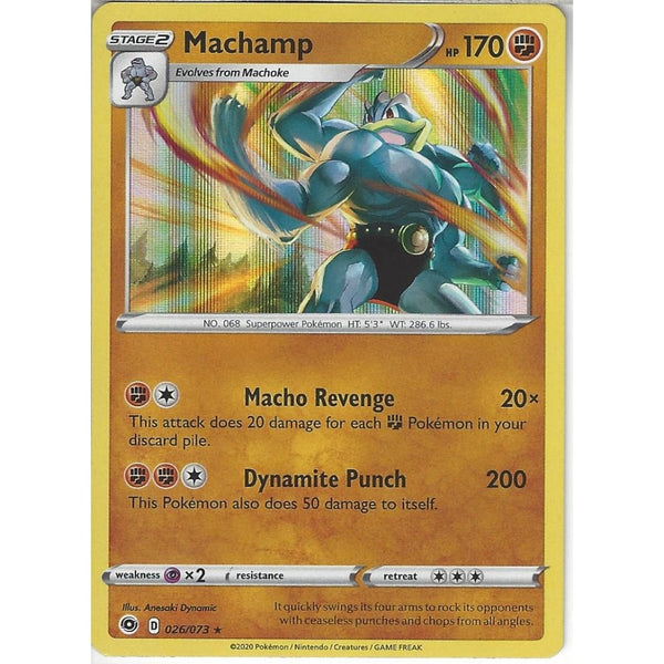 Pokemon Trading Card Game 026/073 Machamp | Rare Holo Card | SWSH3.5 Champion's Path