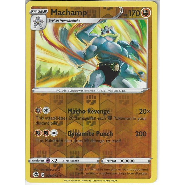 Pokemon Trading Card Game 026/073 Machamp | Rare Reverse Holo Card | SWSH3.5 Champion's Path