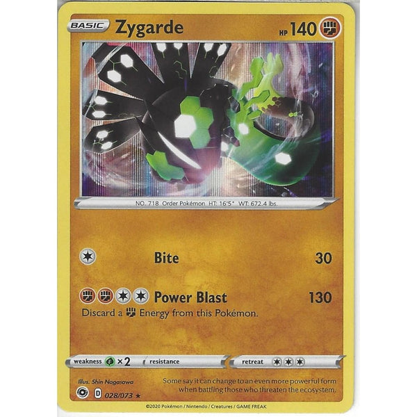 Pokemon Trading Card Game 028/073 Zygarde | Rare Holo Card | SWSH3.5 Champion's Path