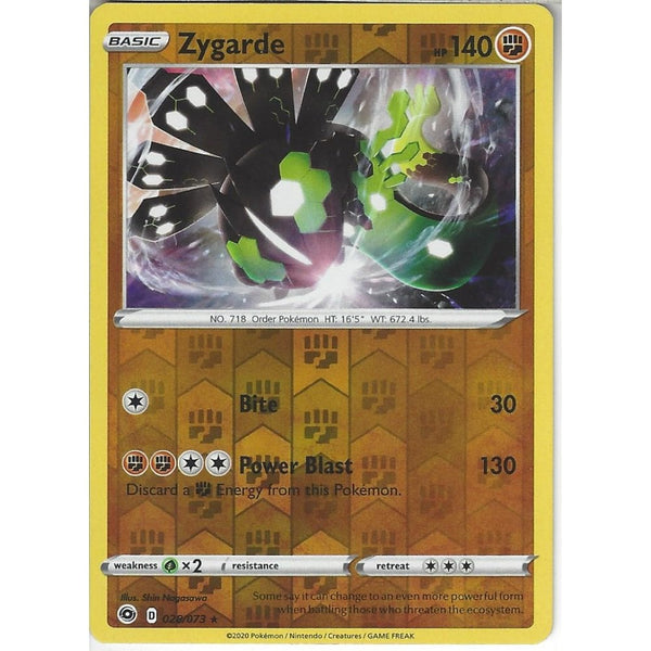 Pokemon Trading Card Game 028/073 Zygarde | Rare Reverse Holo Card | SWSH3.5 Champion's Path