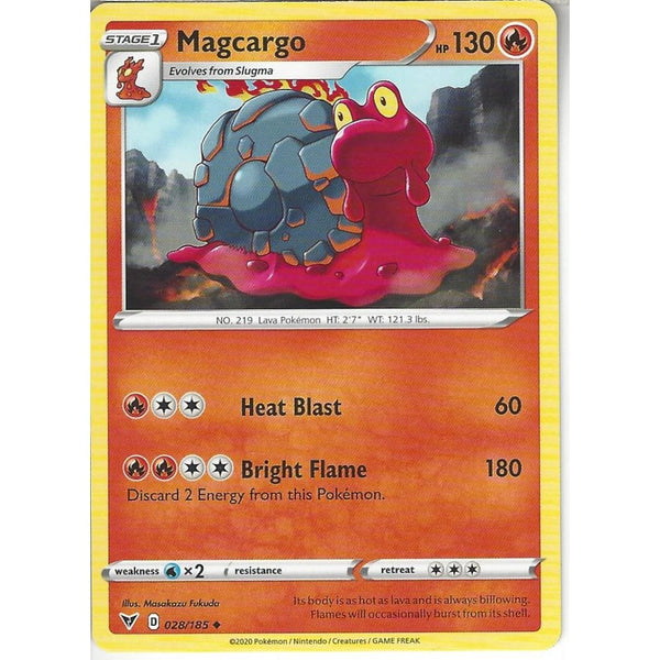 Pokemon Trading Card Game 028/185 Magcargo | Uncommon Card | SWSH-04 Vivid Voltage