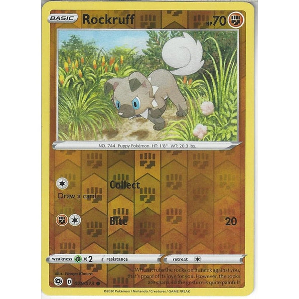 Pokemon Trading Card Game 029/073 Rockruff | Common Reverse Holo Card | SWSH3.5 Champion's Path