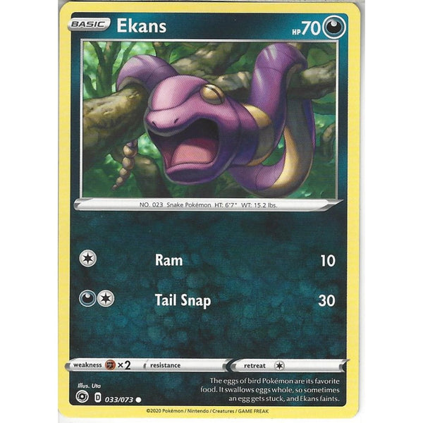 Pokemon Trading Card Game 033/073 Ekans | Common Card | SWSH3.5 Champion's Path