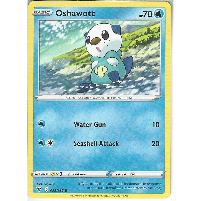 Pokemon Trading Card Game 033/185 Oshawott | Common Card | SWSH-04 Vivid Voltage