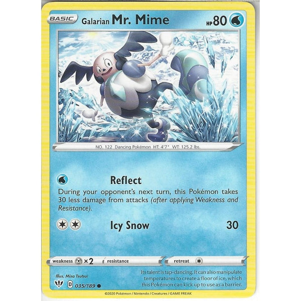 Pokemon Trading Card Game 035/189 Galarian Mr. Mime | Common Card | SWSH-03 Darkness Ablaze