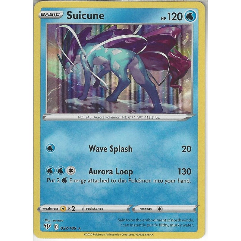 037/189 Suicune | Rare Holo Card | SWSH-03 Darkness Ablaze - Recaptured LTD 037/189 Suicune | Rare Holo Card | SWSH-03 Darkness Ablaze - Recaptured LTD