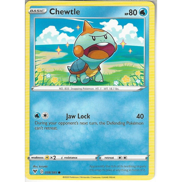 Pokemon Trading Card Game 038/185 Chewtle | Common Card | SWSH-04 Vivid Voltage