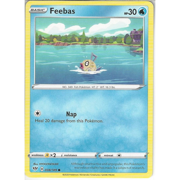 Pokemon Trading Card Game 038/189 Feebas | Common Card | SWSH-03 Darkness Ablaze