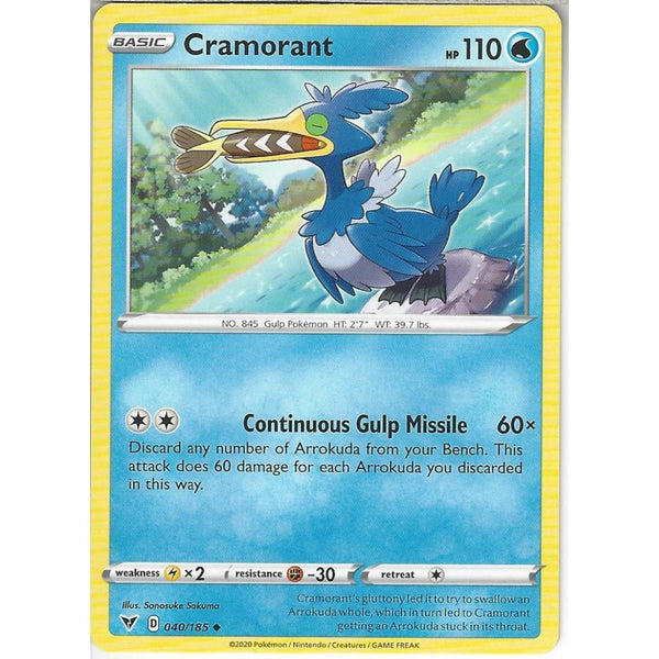 Pokemon Trading Card Game 040/185 Cramorant | Uncommon Card | SWSH-04 Vivid Voltage