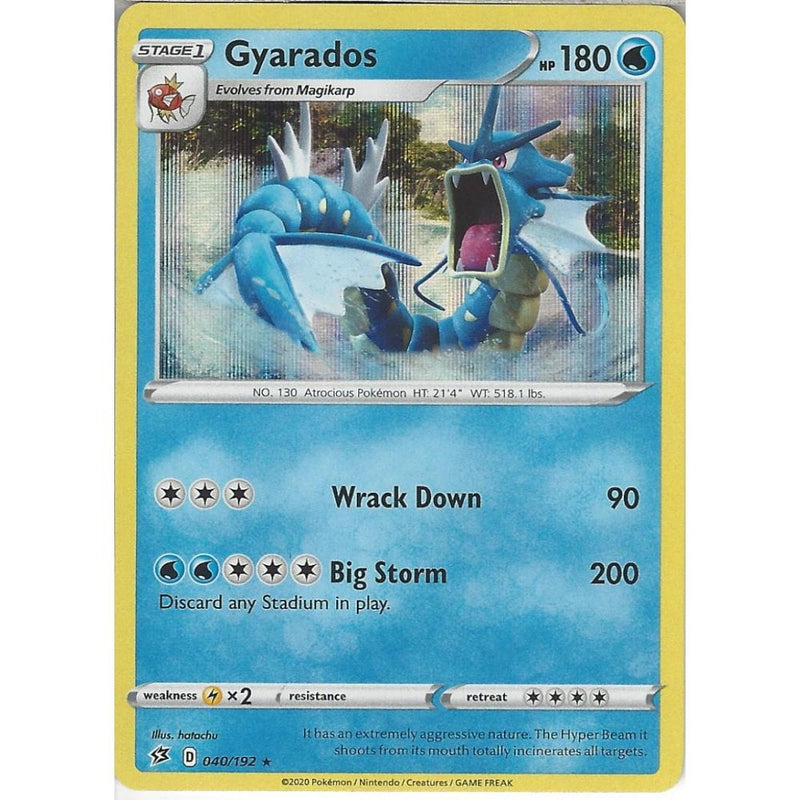 040/192 Gyarados | Rare Holo Card | Sword & Shield Rebel Clash - Recaptured LTD 040/192 Gyarados | Rare Holo Card | Sword & Shield Rebel Clash - Recaptured LTD