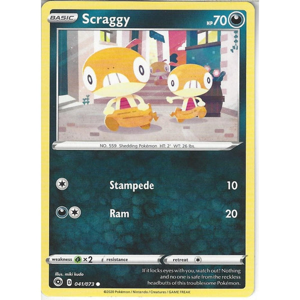 Pokemon Trading Card Game 041/073 Scraggy | Common Card | SWSH3.5 Champion's Path