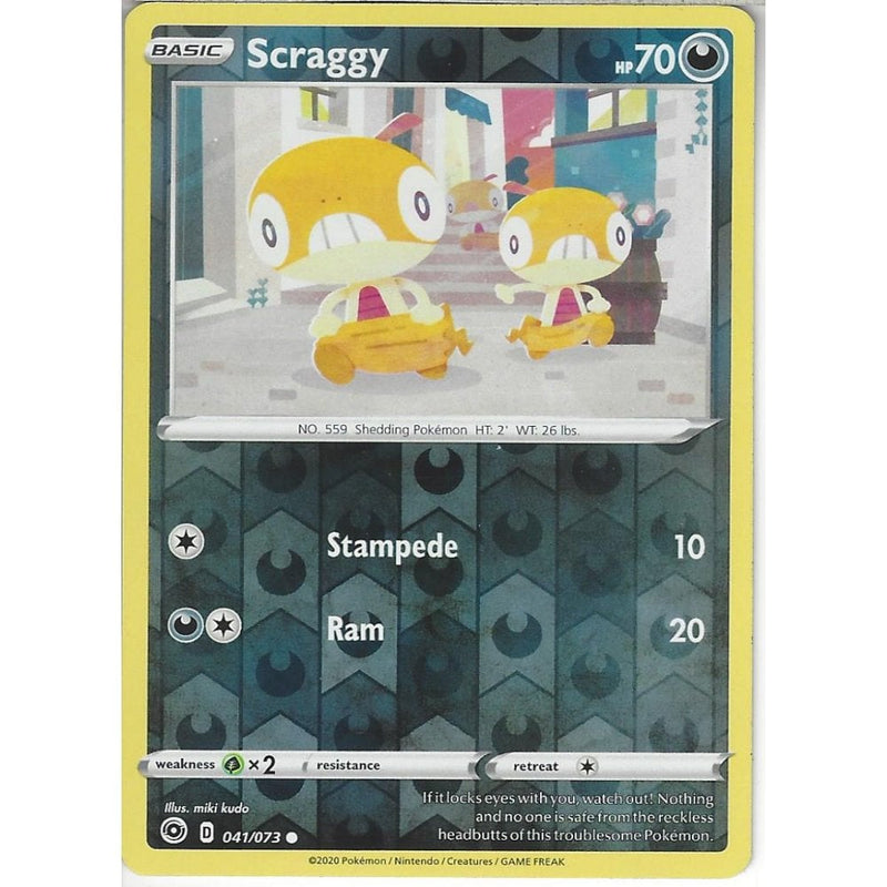 pokemon scraggy card 041/073 Scraggy | Common Reverse Holo Card | SWSH3.5 Champion's Path