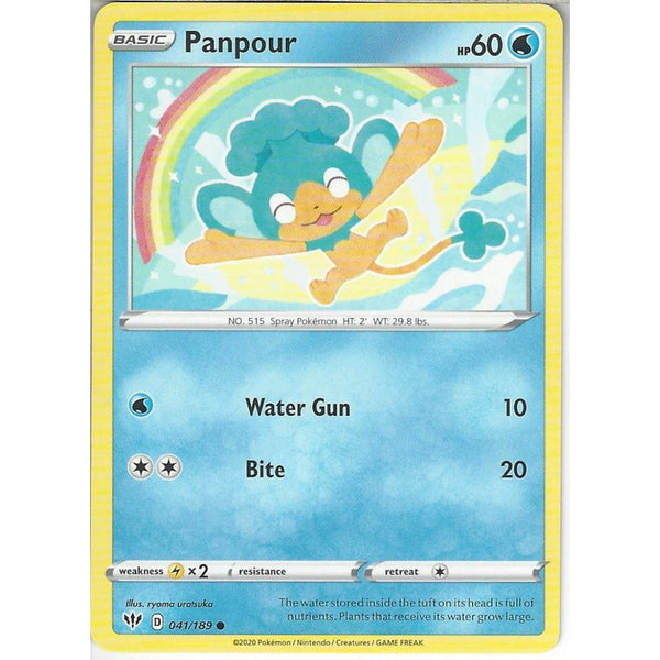 Pokemon Trading Card Game 041/189 Panpour | Common Card | SWSH-03 Darkness Ablaze